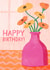 Pretty Birthday Card - Poppies - Pink Vase created by Catherine Pape
