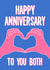 Cute Anniversary Card - Heart Hands created by Violet and Alfie