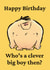 Funny Birthday Card for Him – Naked Cartoon Brute – Who’s a Clever Big Boy? created by ...pixelmixer...