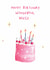 Classic Birthday Card - Wonderful Niece - Cake created by HCD Illustration
