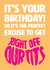 Funny Birthday Card - Off Your Tits created by Versed Aid