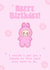 Cute Pink Labubu - Happy Birthday created by MugShotPrints