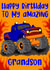Classic Birthday Card - For Grandson - Monster Truck created by Lois Fitzy