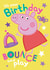 Cute Kids Birthday Card – Peppa Pig with Bouncy Castle and Butterfly created by Danilo