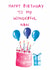 Classic Birthday Card - Wonderful Nan - Cake And Balloons created by HCD Illustration