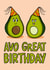 Cute Birthday Card - Avocados created by TeePee Creations