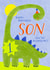 Cute Birthday Card - 1st - Awesome Son - Dinosaur created by Juniper and Rose Studio