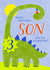 Cute Birthday Card - 3rd - Awesome Son - Dinosaur created by Juniper and Rose Studio