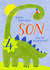 Cute Birthday Card - 4th - Awesome Son - Dinosaur created by Juniper and Rose Studio