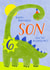 Cute Birthday Card - 6th - Awesome Son - Dinosaur created by Juniper and Rose Studio
