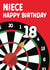 Fun 18th Birthday Card - For Niece - Dart Board created by Quinton cards