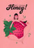 Arty Birthday Card - Honey - Strawberry Girl created by Kasia Cards