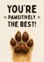 Cute Thank You Card - Pawsitively The Best Card - Dog Paw created by Hello Fridays Studio