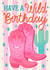 Arty Birthday Card - Cowgirl Boots created by Alice Griffiths Illustration