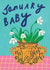 Pretty New Baby Card - January Baby - Snowdrops created by Kerrie McNeill