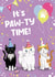 Cute Birthday Card - Cats - Pawty Time created by HollyBushArt