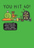 Funny 40th Birthday Card - Darts - You Hit 40! created by mungo and shoddy
