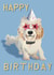 Cute Birthday Card - Cockapoo - Star Sunglasses created by Lisa Hand Illustration