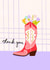 Pretty Thank You Card - Floral Cowboy Boot created by Fi Moszoro