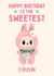 Cute Birthday Card - Sweetest Cousin - Labubu Doll created by Hello Fridays Studio
