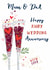 Traditional 40th Anniversary Card - For Mum & Dad - Wine Flutes created by Katie Phythian Design