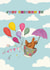 Cute Thinking Of You Card - Just Checking In - Flying Chicken created by badgerbee design
