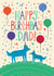 Cute Birthday Card - For Dad - Party Wolves created by Happy Wolf