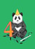 Cute 4th Birthday Card - Panda Bear - Party Hat created by martha and hepsie ltd
