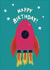 Fun Birthday Card - For Her - Pink Rocket Ship - Kids Birthday - space rocket created by martha and hepsie ltd