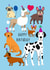 Cute Birthday Card - Dogs - Dogs Wearing Party Hats created by Irini Herzog