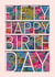 Classic Birthday Card - 50 - For Her - Typography and Floral Pattern created by Rebecca Prinn
