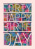 Classic Birthday Card - 40 - For Her - Typography and Floral Pattern created by Rebecca Prinn