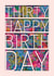Classic Birthday Card - 30 - For Her - Typography and Text created by Rebecca Prinn