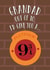 Fun Birthday Card - For Grandad - Platform 9 3/4 - Harry Potter - Hogwarts created by Cardology