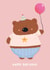 Cute party bear birthday card created by Leisha Armstrong
