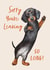 Cute Leaving Card - So Long! - Dachshund created by Debbie Daley Illustrations