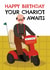 Funny Birthday Card - Mobility Scooter - Your Chariot Awaits created by AbiGoLucky