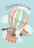 Cute New Baby Card - Hot Air Balloon - Animals created by Paper Valley Design Studio