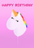Cute Unicorn Balloon Happy Birthday Card created by DC Cards