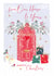 Classic Christmas Card - From Our House to Yours - Red Door Robin and Presents created by SABIVO Design by Sabina