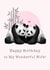 Classic Birthday Card - For Wife - Pandas created by Beth Higgins Art