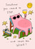 Funny Birthday/Just Because Card - Sometimes You Need To Stop - Smell The Wine! created by NICHOLA COWDERY ILLUSTRATIONS 