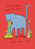 Fun Get Well Card - Sorry You're Feeling Shit! - Puking Cat created by NICHOLA COWDERY ILLUSTRATIONS 