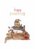 Cute Christmas Card - Hoppy Christmas - Bunny Pun created by Beth Goodwin