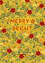 Classic Christmas Card - Berries & Poinsettias - Merry & Bright created by Pear Tree Press