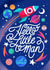 Cute - space rocket galaxy - New Born baby card with ‘Hello Little Man message’ created by catantrell