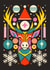 Arty Christmas Card - Reindeer - Geometric Design created by AbiGoLucky