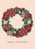 Classic Christmas Card - Wreath - Holly & Berries created by Sad Girl Illustration