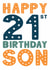 Classic Birthday Card - 21st - For Son created by Mint Maker Studio