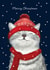 Cute Christmas Card - Cosy Cat created by Debbie Daley Illustrations